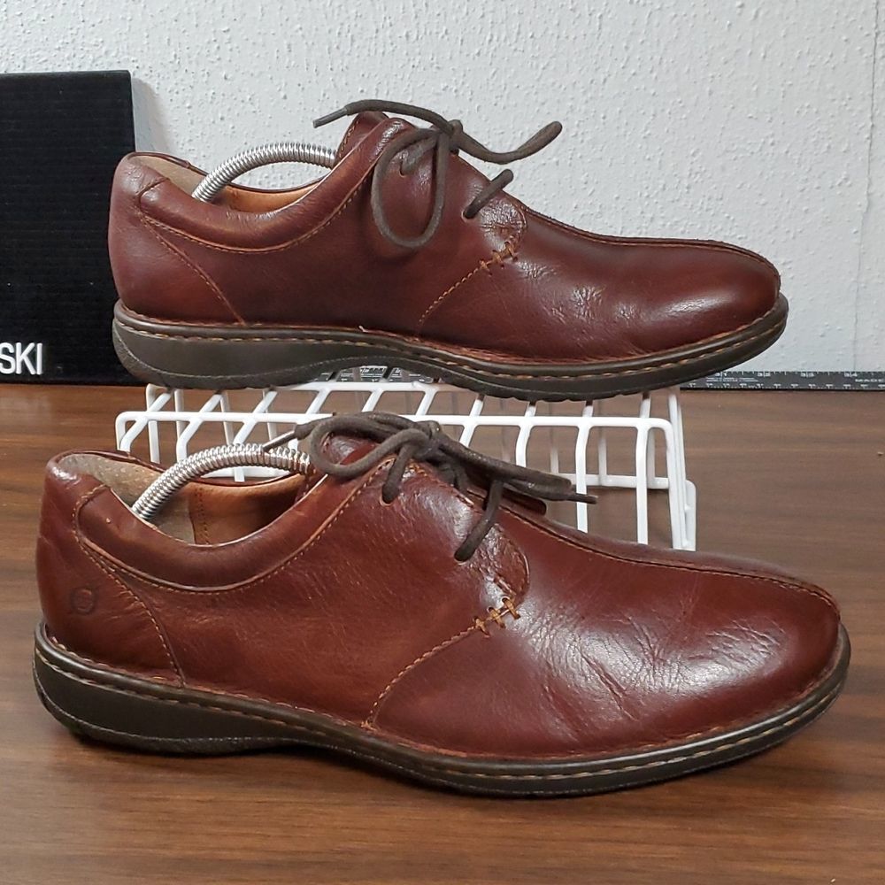 BORN H11806 Mens Ridgeway Cinnamon Brown Leather Oxfords Shoes‎ Size 11½